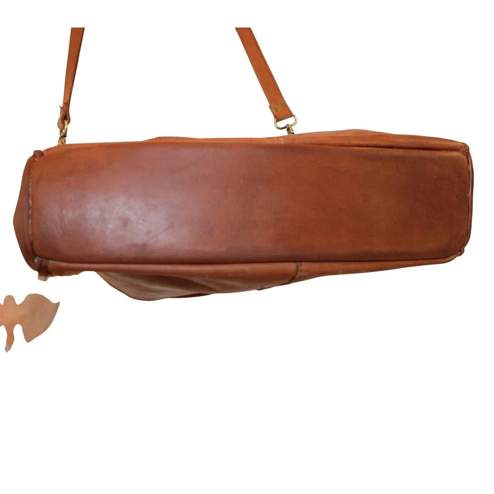 Raven +‎ Lily Karem Leather Brown Crossbody Satchel Tote Full Grain Handmade
